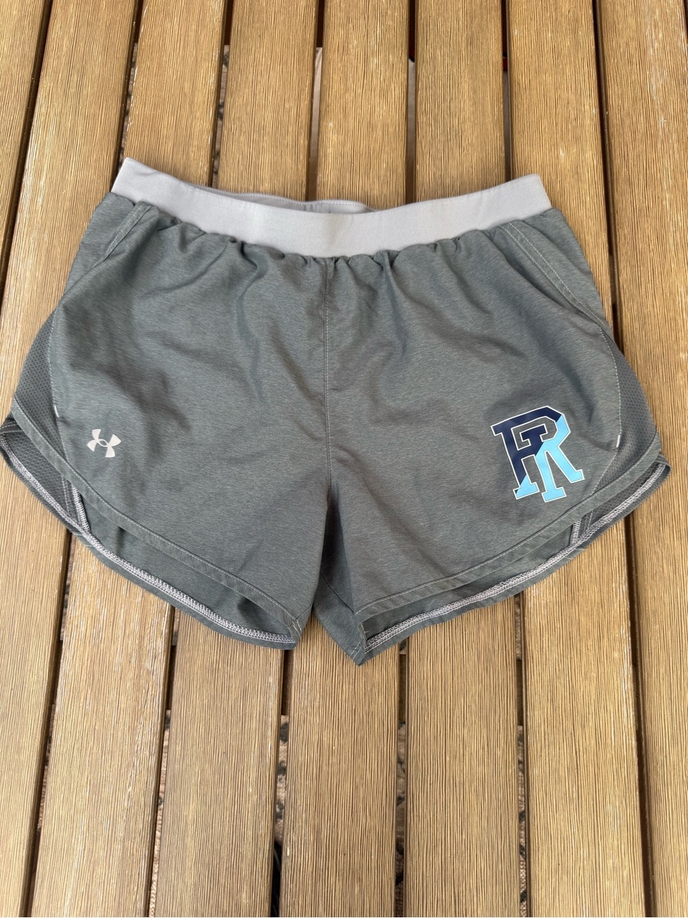Under Armour URI Rams Gray Running Shorts Women's XL Athletic Lined Pockets